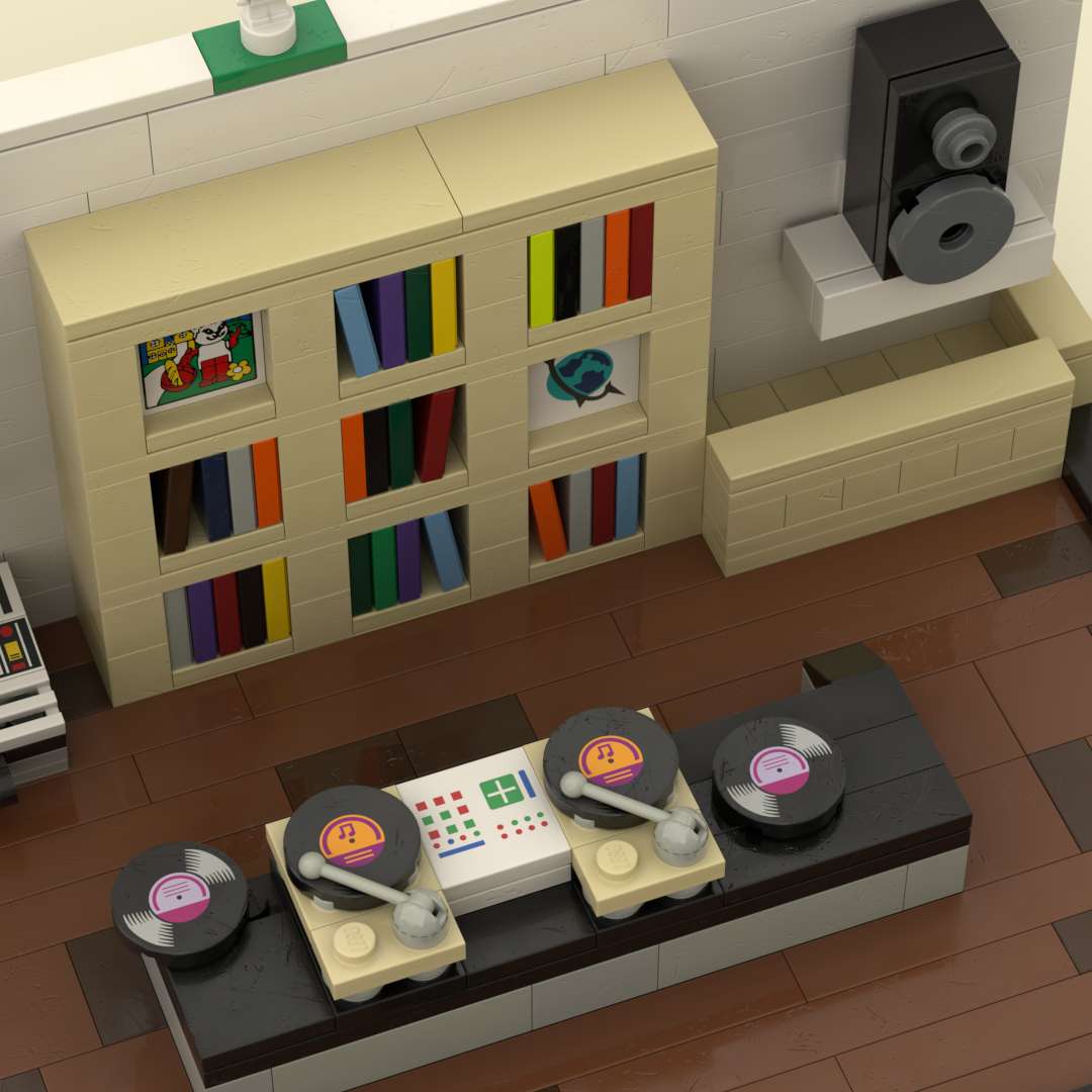 The Piece Junction LEGO MOC – DJ RELLYRELL's Setup & Record Shelves - Instructions Instructions PDF