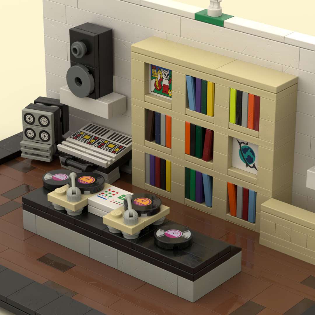 The Piece Junction LEGO MOC – DJ RELLYRELL's Setup & Record Shelves - Instructions Instructions PDF