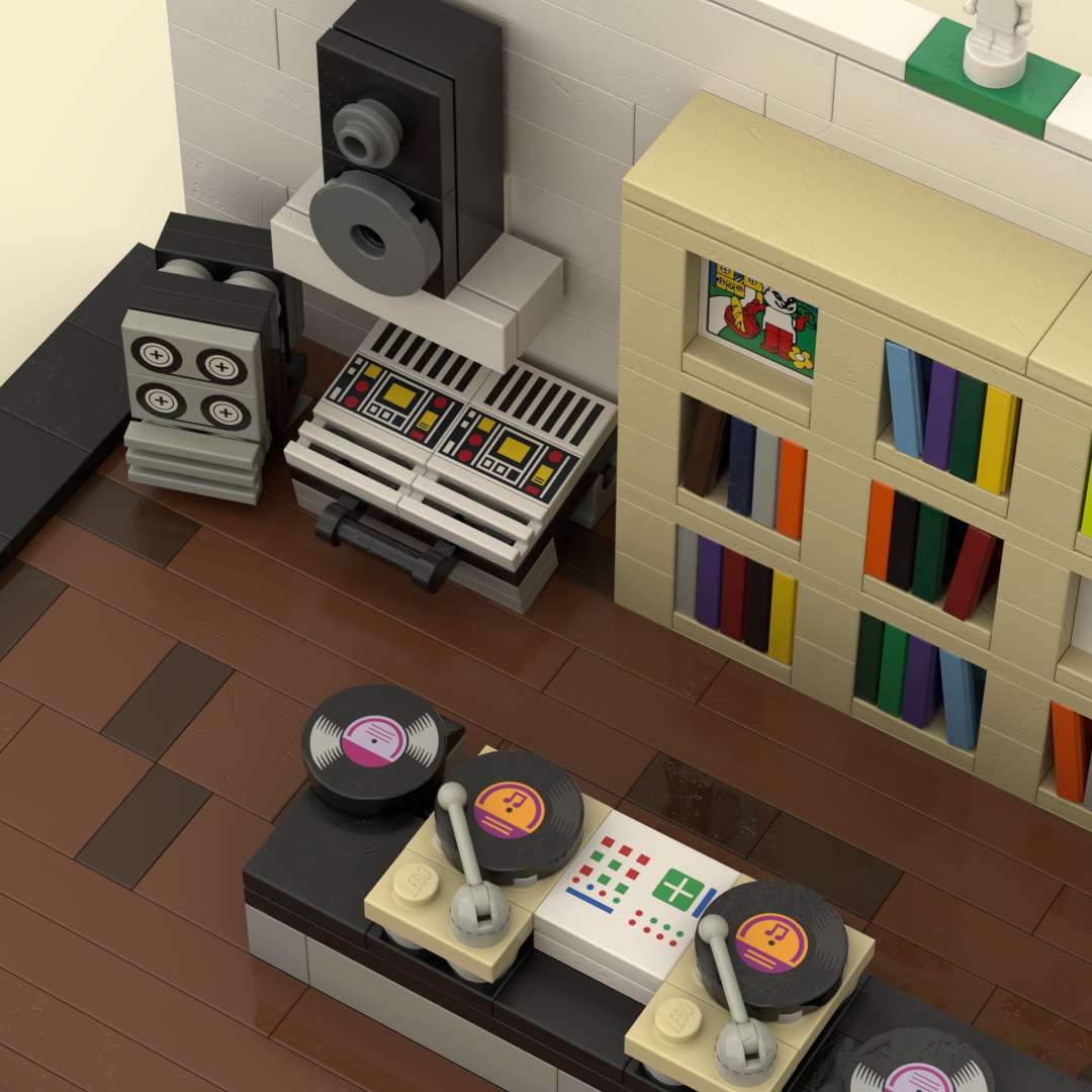 The Piece Junction LEGO MOC – DJ RELLYRELL's Setup & Record Shelves - Instructions Instructions PDF