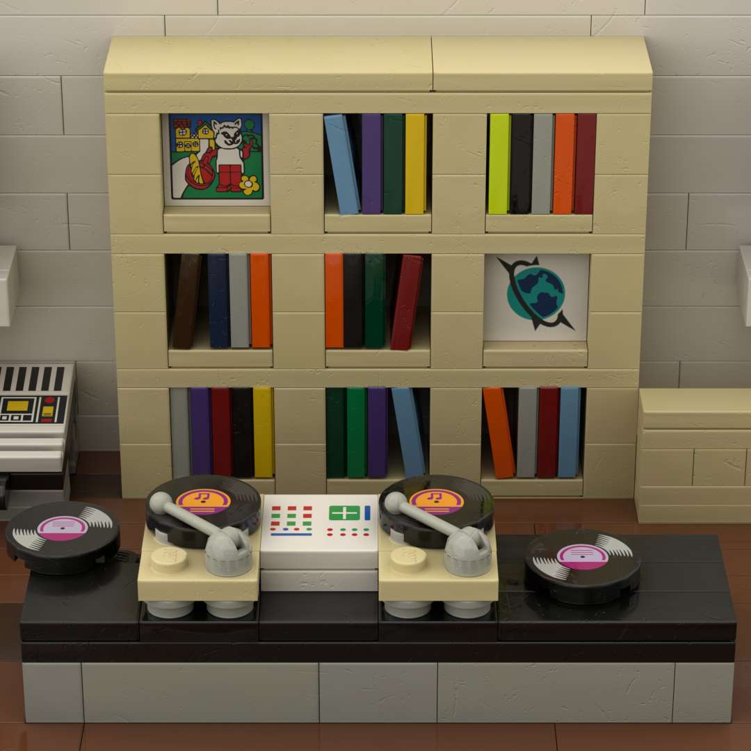 The Piece Junction LEGO MOC – DJ RELLYRELL's Setup & Record Shelves - Instructions Instructions PDF